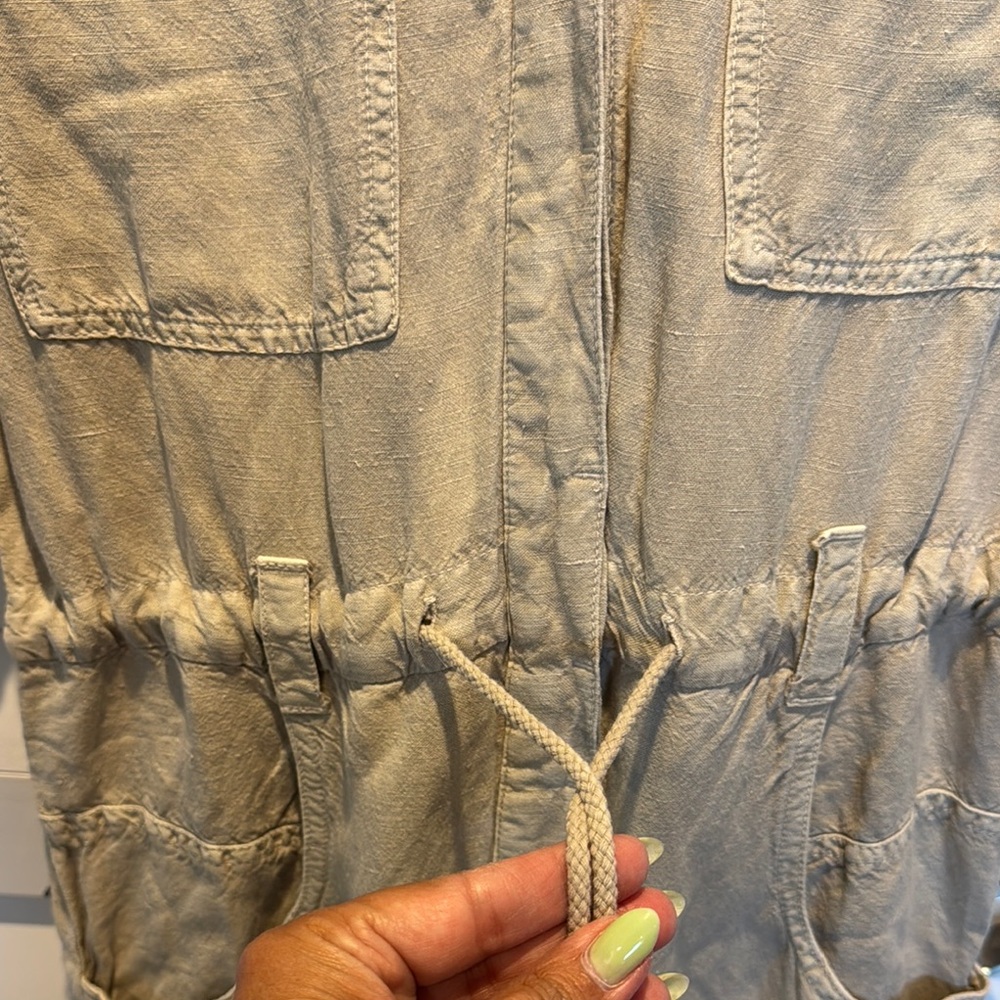 Young Fabulous & Broke Tan Jumpsuit with adjustable Waist, Linen/Rayon blend. - Picture 5 of 13